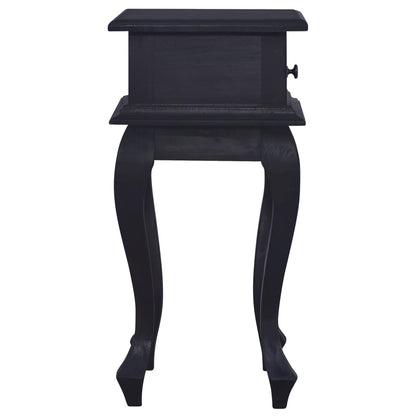 Comodino Caffè Nero Chiaro 35x30x60cm Legno Massello di Mogano