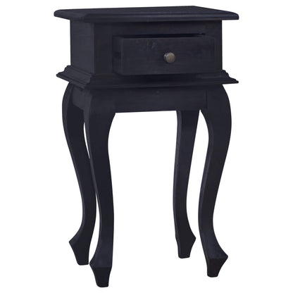 Comodino Caffè Nero Chiaro 35x30x60cm Legno Massello di Mogano