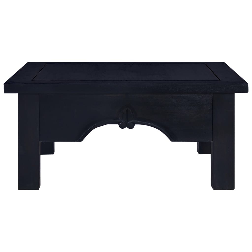 Tavolino Salotto Nero Chiaro 68x68x30 cm in Massello di Mogano