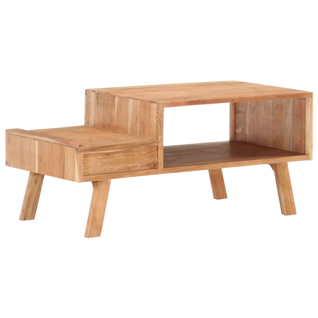Tavolino da Salotto 100x50x45 cm in Legno Massello di Acacia
