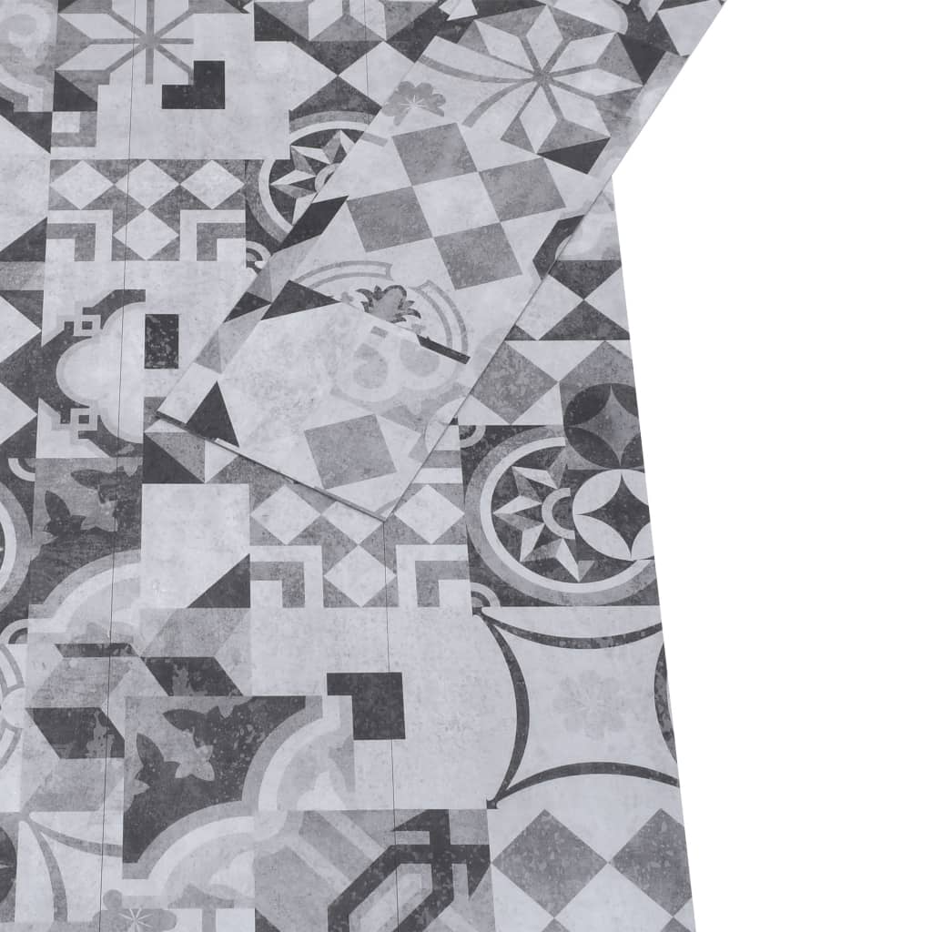 Listoni Pavimento in PVC 5,02 m² 2 mm Autodesivi Motivo Grigio