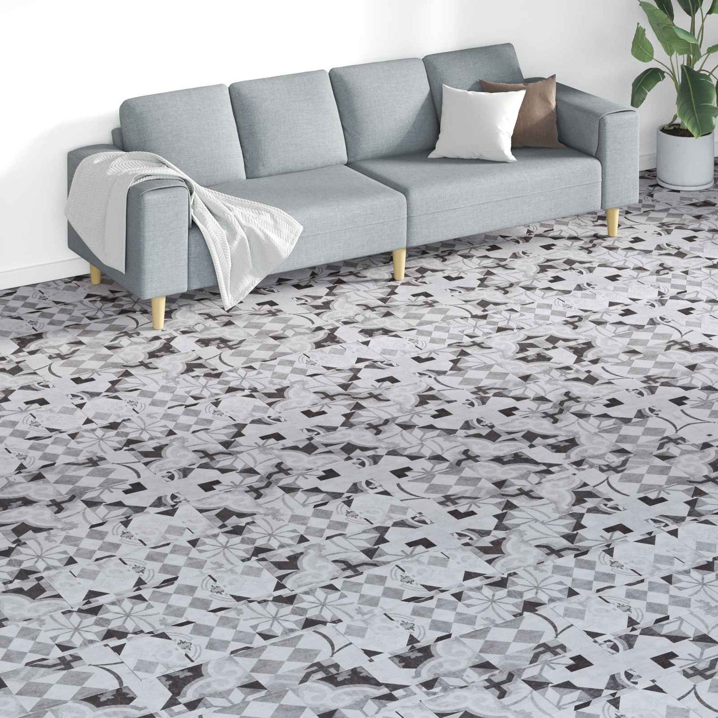 Tavole per Pavimenti 18 pcs Grigio 5,26 mÂ² PVC