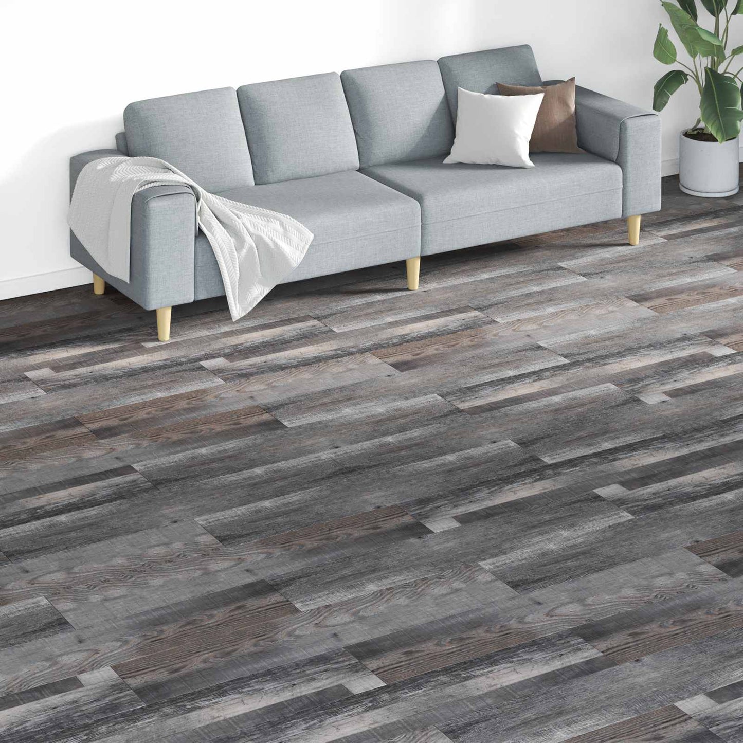 Tavole per Pavimenti 18 pcs Grigio 5,26 mÂ² PVC