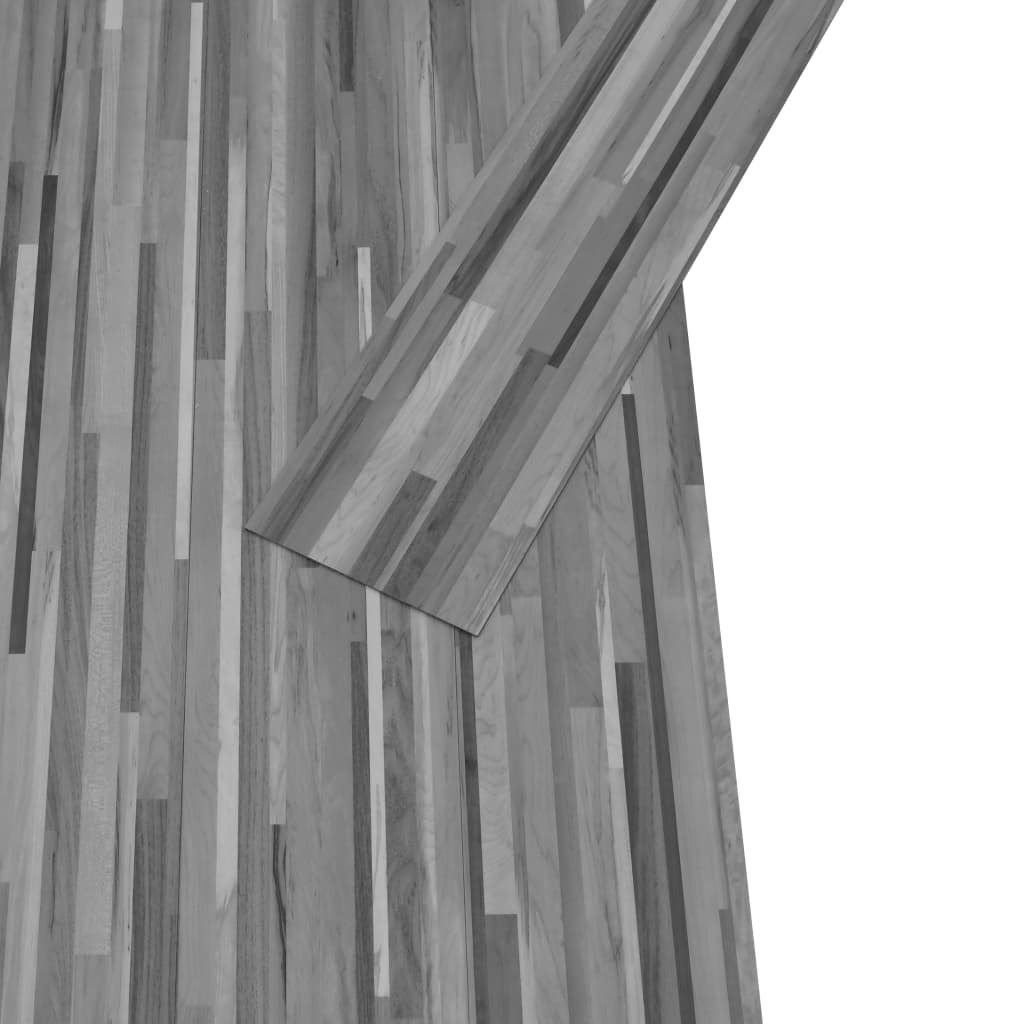 Listoni Pavimento in PVC 4,46m² 3mm Autodesivi Grigio a Strisce