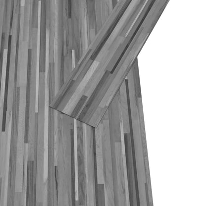 Listoni Pavimento in PVC 4,46m² 3mm Autodesivi Grigio a Strisce