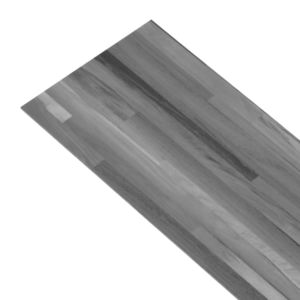 Listoni Pavimento in PVC 4,46m² 3mm Autodesivi Grigio a Strisce
