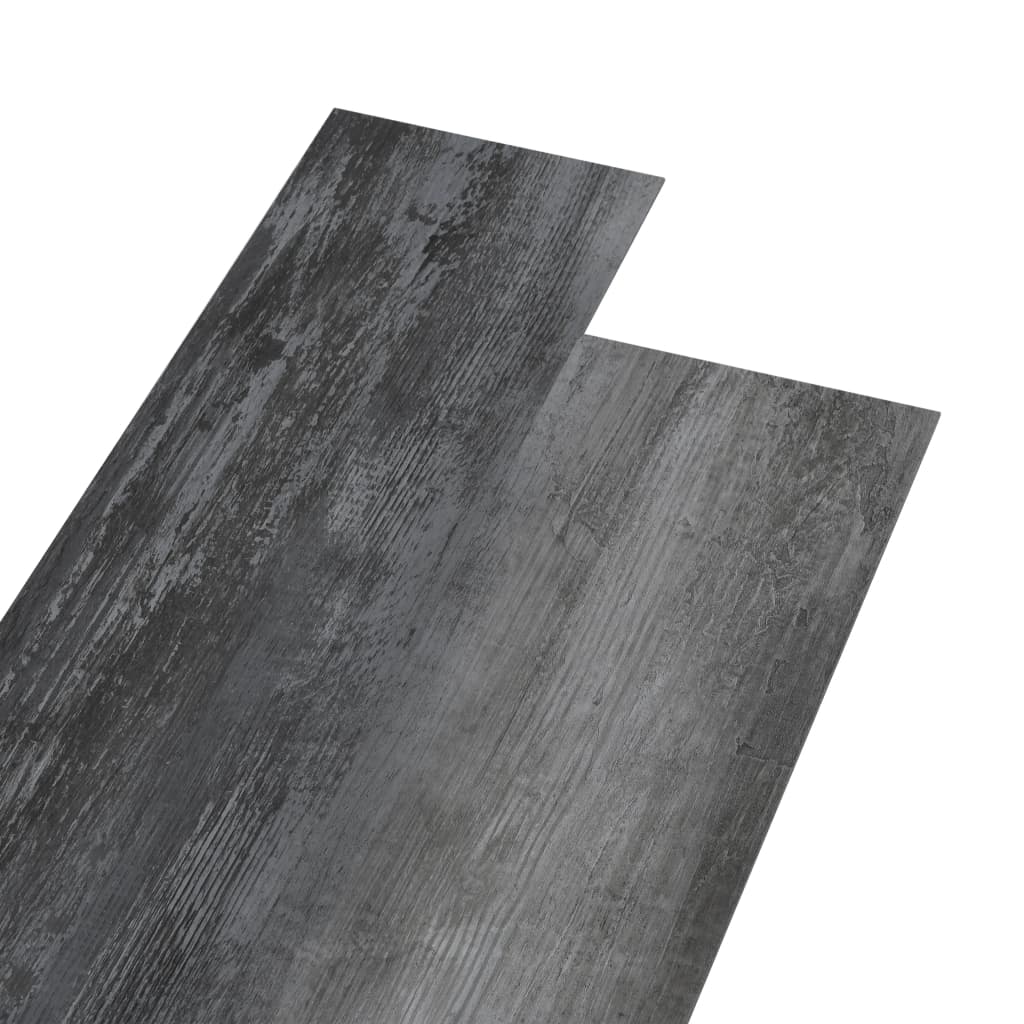 Listoni Pavimento in PVC 4,46 m² 3 mm Autodesivi Grigio Lucido