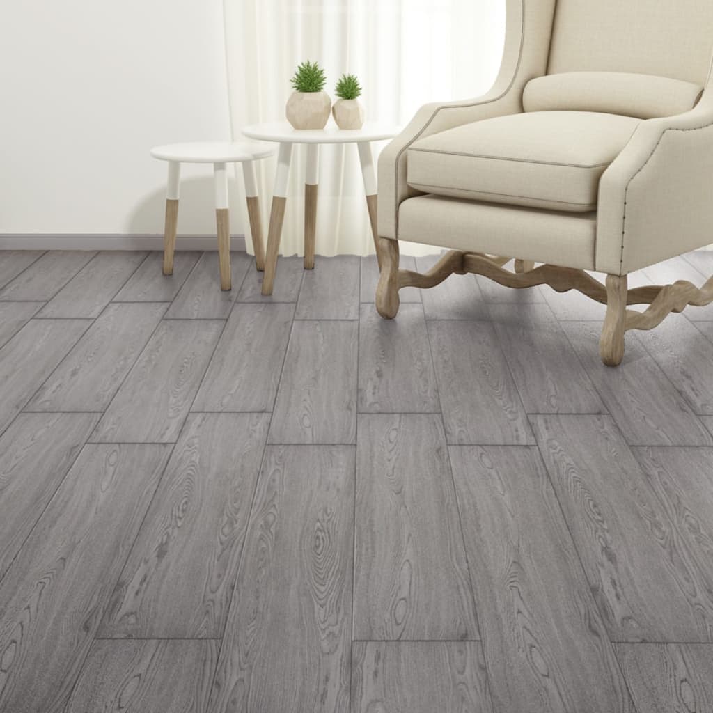 Listoni Pavimenti Non Autoadesivi PVC 4,46 m² 3mm Grigio Lucido