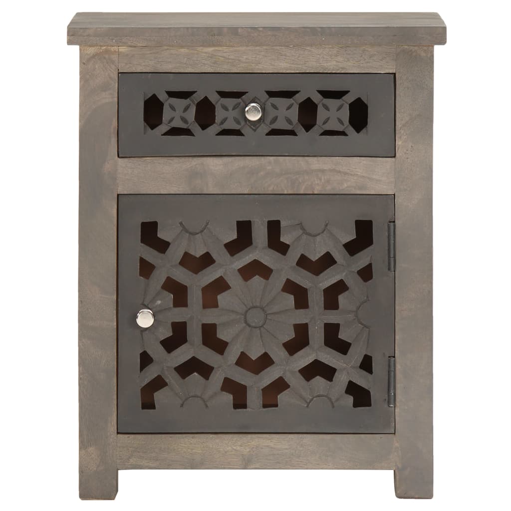 Comodino 40x30x50 cm in Legno Massello di Mango