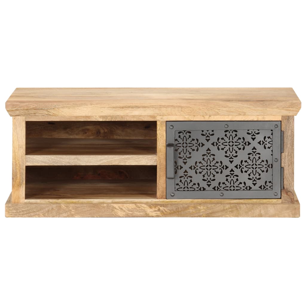 Tavolino da Salotto con Anta 90x50x35cm Legno Massello di Mango