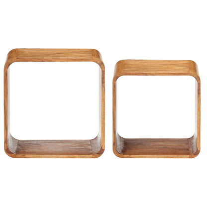 Tavolini 2 pz in Legno Massello di Acacia Finitura Ambra