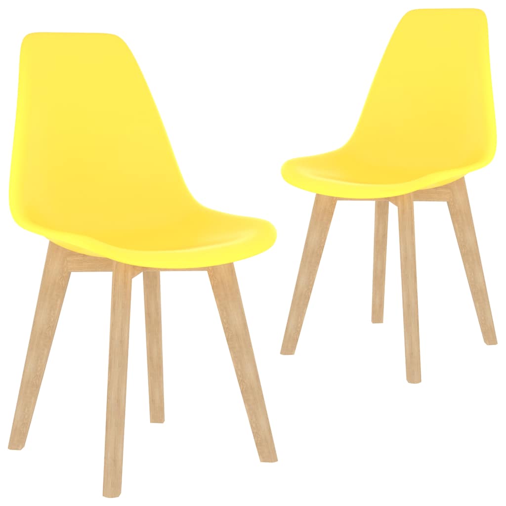 Sedie da Pranzo 2 pz Gialle in Plastica