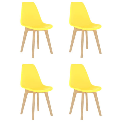 Sedie da Pranzo 4 pz Gialle in Plastica