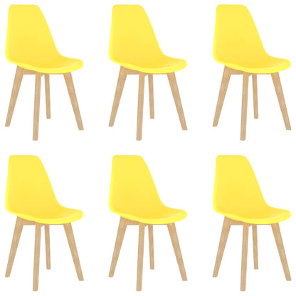 Sedie da Pranzo 6 pz Gialle in Plastica