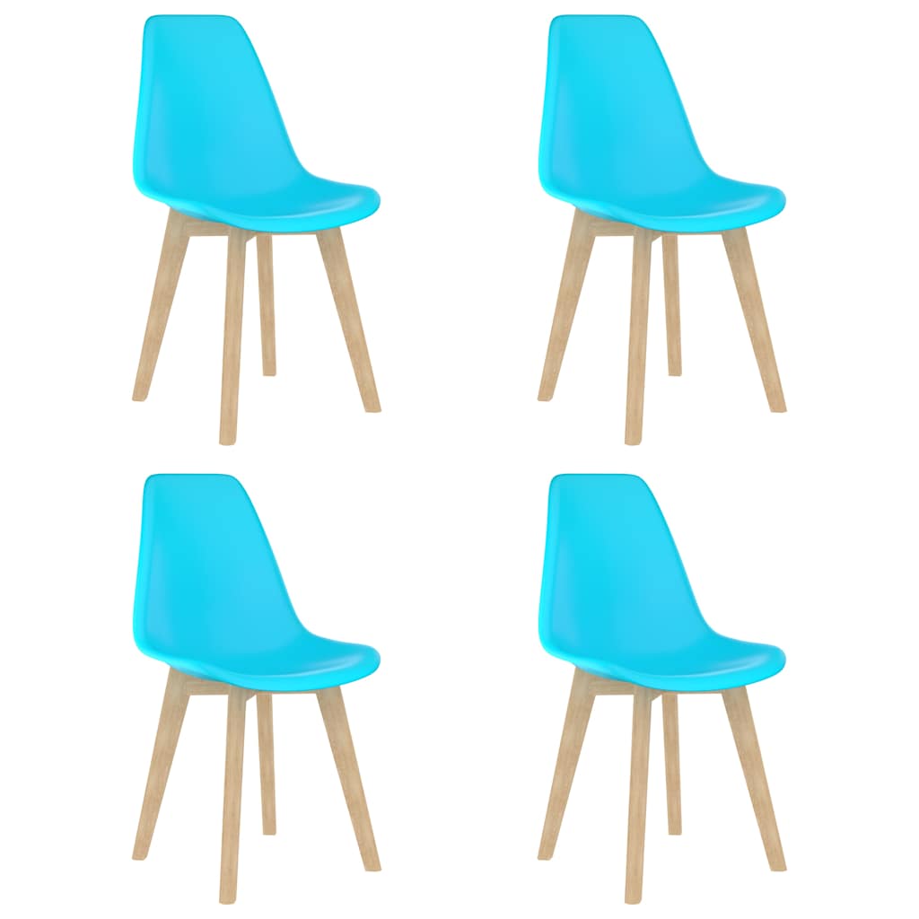 Sedie da Pranzo 4 pz Blu in Plastica