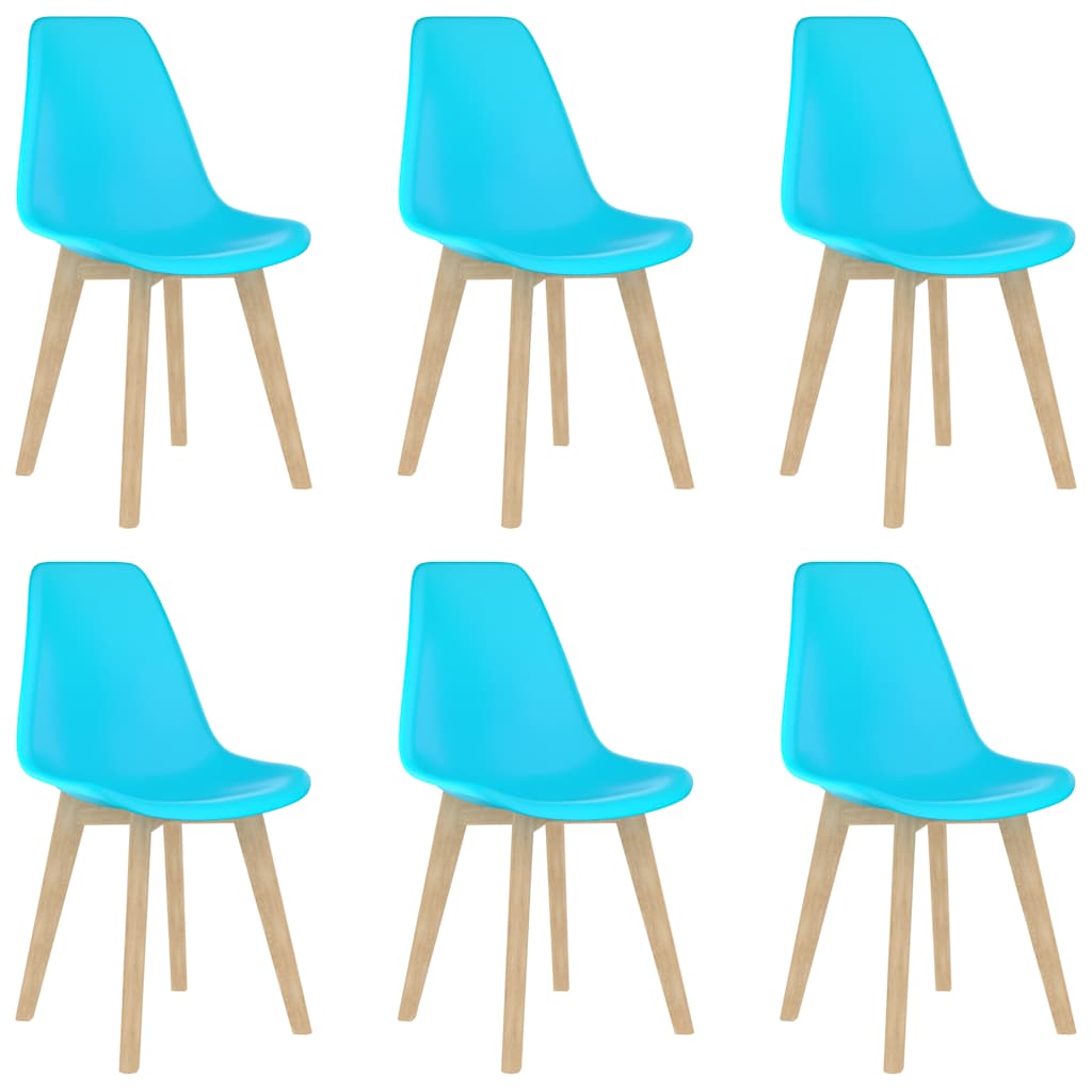 Sedie da Pranzo 6 pz Blu in Plastica