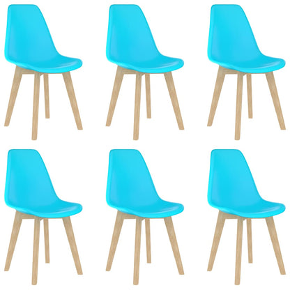 Sedie da Pranzo 6 pz Blu in Plastica