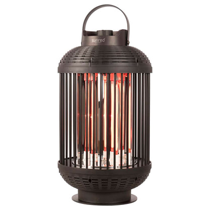 Sunred Lampada Riscaldante da Tavolo Indox 1200 W Alogeno Nero