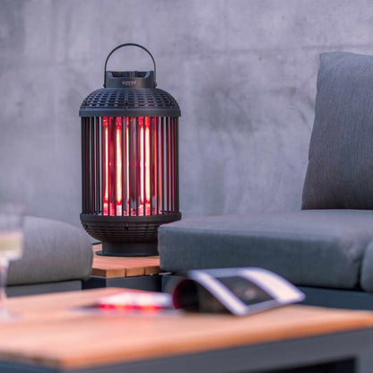 Sunred Lampada Riscaldante da Tavolo Indox 1200 W Alogeno Nero
