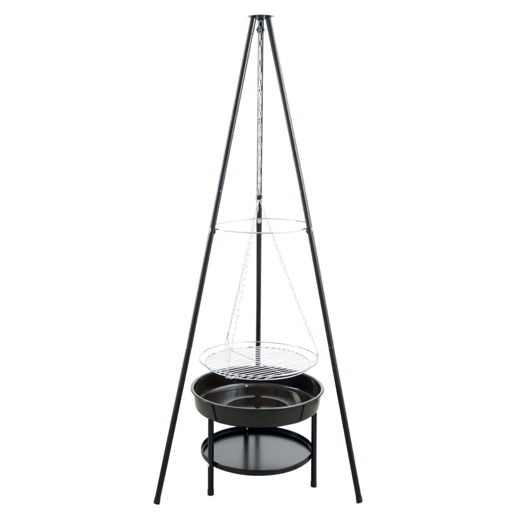 RedFire Griglia da Giardino con Treppiede e Braciere 50 cm Nera
