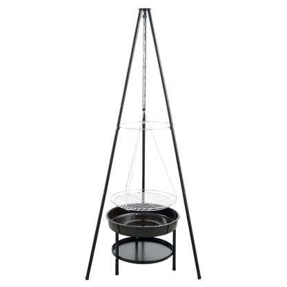 RedFire Griglia da Giardino con Treppiede e Braciere 50 cm Nera