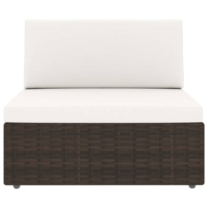 Set Divani da Giardino 7 pz in Polyrattan Marrone