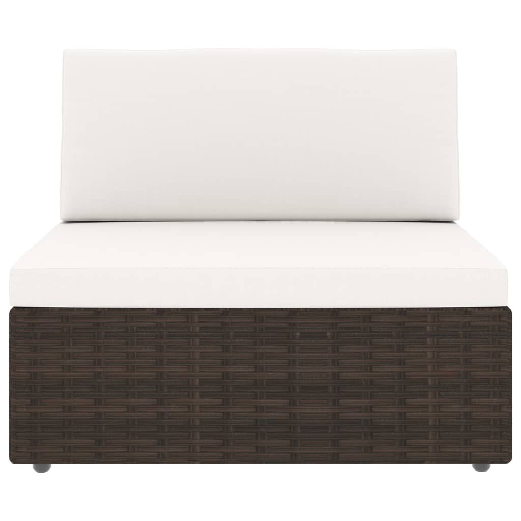 Set Divani da Giardino 8 pz in Polyrattan Marrone