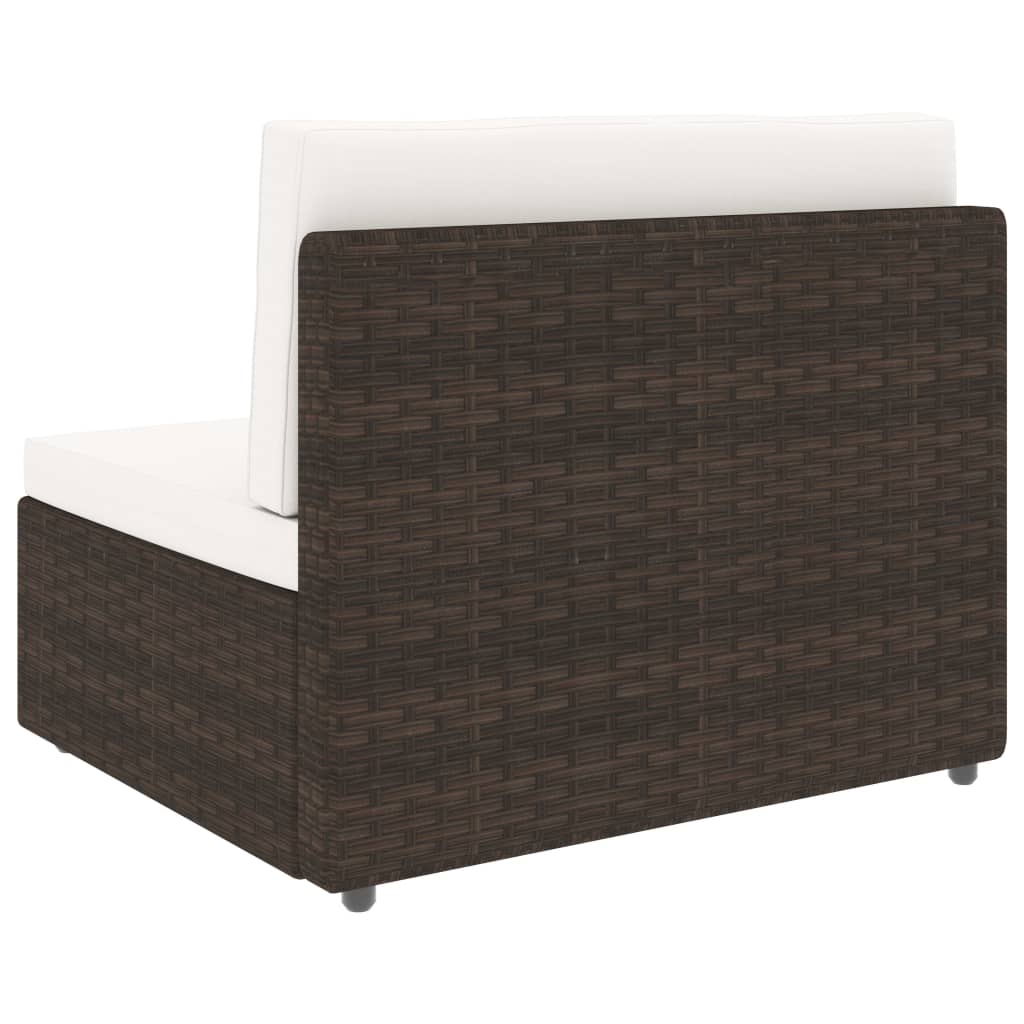 Set Divani da Giardino 9 pz in Polyrattan Marrone