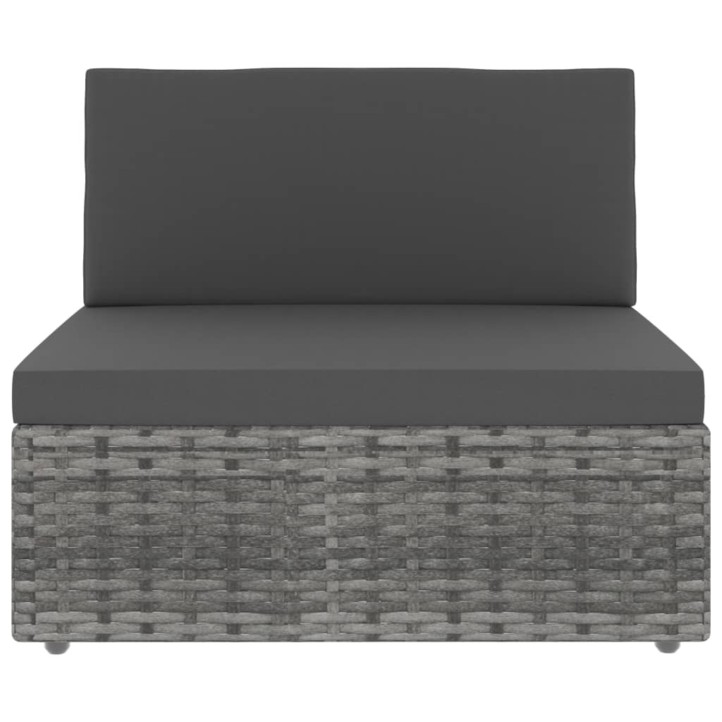 Set Divani da Giardino 6 pz in Polyrattan Grigio