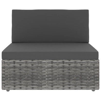 Set Divani da Giardino 6 pz in Polyrattan Grigio