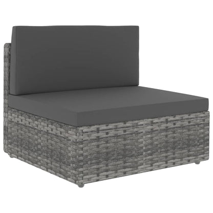Set Divani da Giardino 8 pz in Polyrattan Grigio