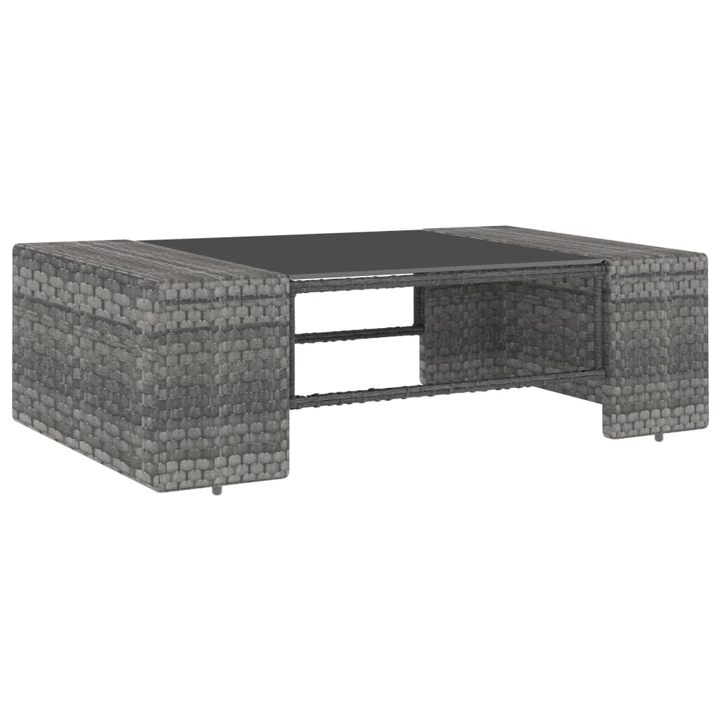 Set Divani da Giardino 9 pz in Polyrattan Grigio