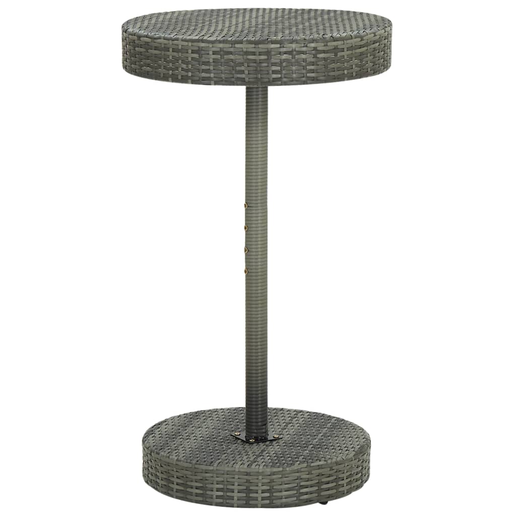 Tavolo da Giardino Grigio 60,5x106 cm in Polyrattan