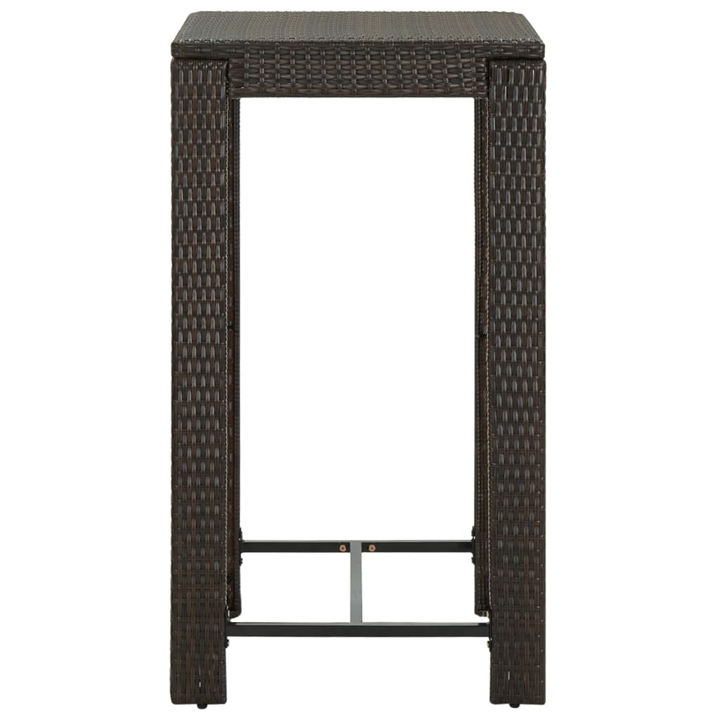 Tavolo da Bar da Giardino Marrone 60,5x60,5x110,5 cm Polyrattan