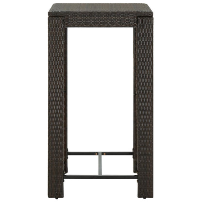 Tavolo da Bar da Giardino Marrone 60,5x60,5x110,5 cm Polyrattan