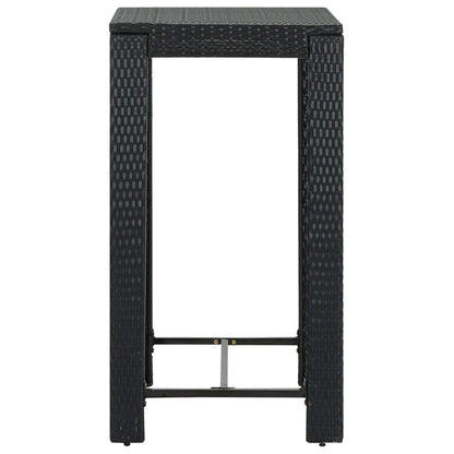 Tavolo da Bar da Giardino Nero 60,5x60,5x110,5 cm Polyrattan