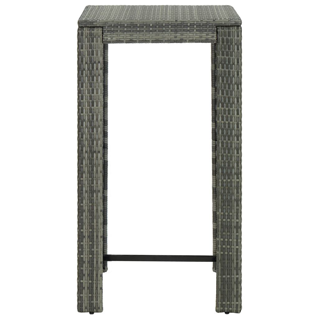 Tavolo da Bar da Giardino Grigio 60,5x60,5x110,5 cm Polyrattan