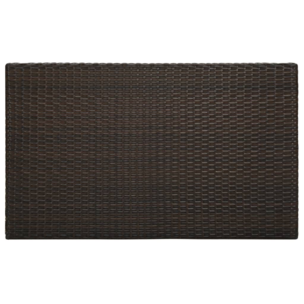 Tavolo da Bar da Giardino Marrone 100x60,5x110,5 cm Polyrattan