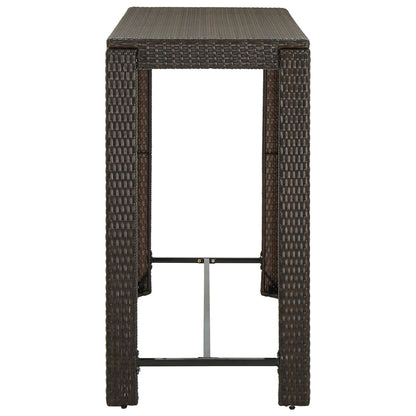 Tavolo Bar da Giardino Marrone 140,5x60,5x110,5 cm Polyrattan