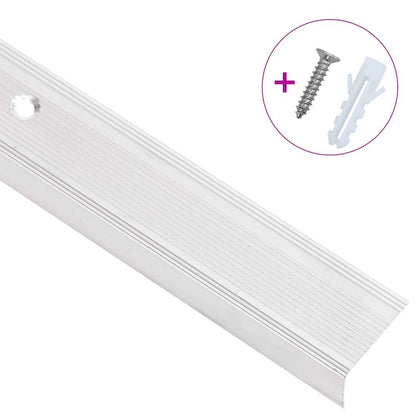 Profili a L per Gradini 5 pz in Alluminio 90 cm Argento