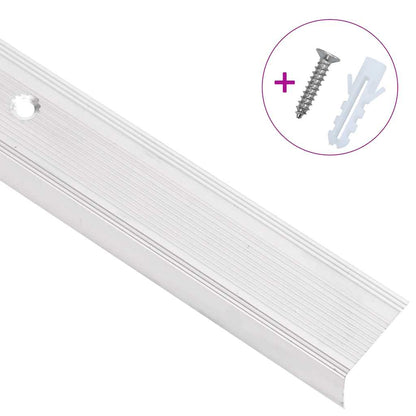 Profili a L per Gradini 15 pz in Alluminio 90 cm Argento