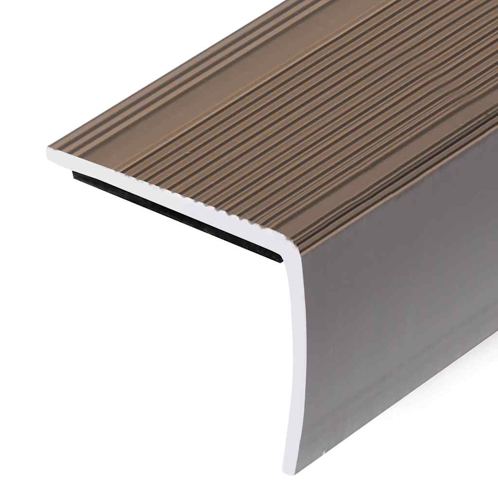 Profili a L per Gradini 5 pz in Alluminio 90 cm Marrone