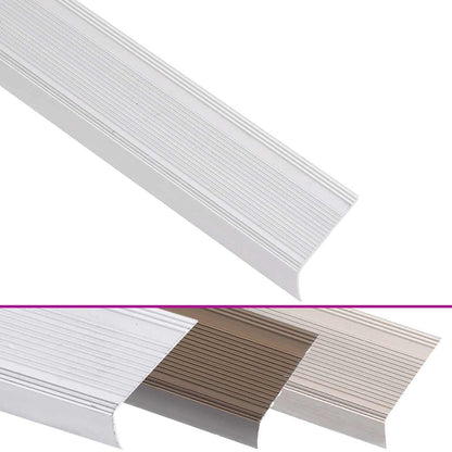 Profili a L per Gradini 5 pz in Alluminio 100 cm Argento