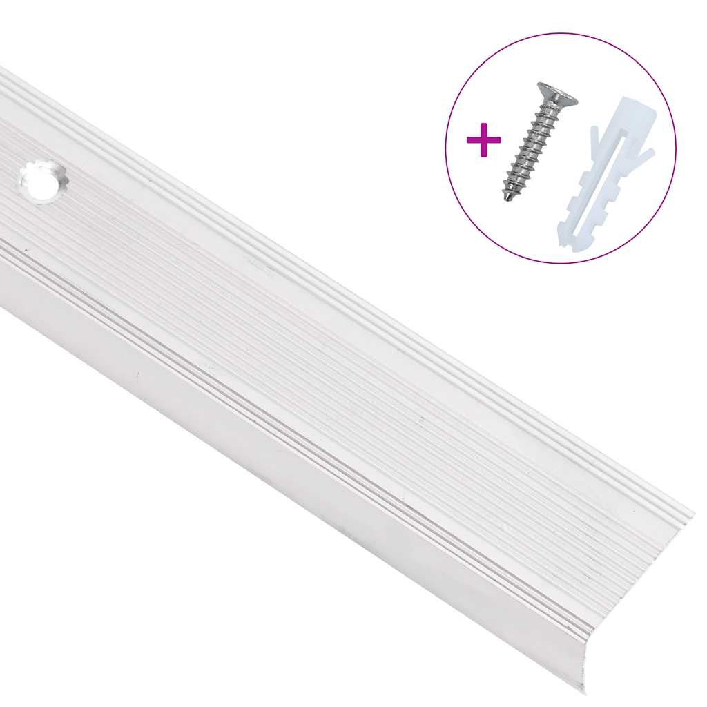 Profili a L per Gradini 5 pz in Alluminio 100 cm Argento