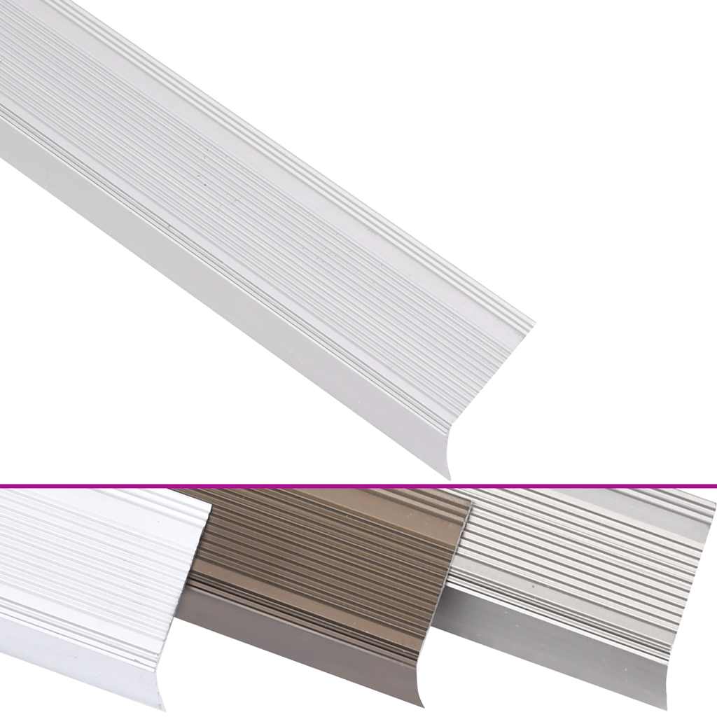 Profili a L per Gradini 5 pz in Alluminio 100 cm Argento