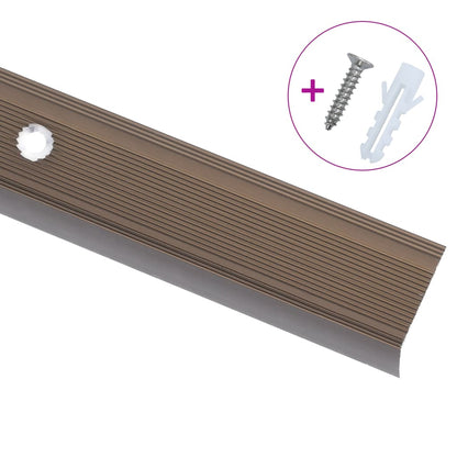 Profili a L per Gradini 5 pz in Alluminio 100 cm Marrone
