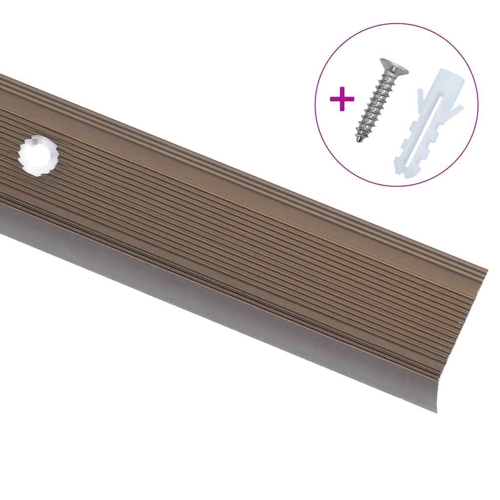 Profili a L per Gradini 15 pz in Alluminio 100 cm Marrone