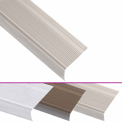 Profili a L per Gradini 15 pz in Alluminio 100 cm Champagne