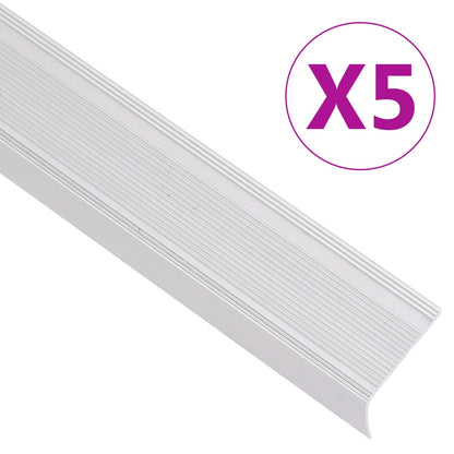Profili a L per Gradini 5 pz in Alluminio 67 cm Argento