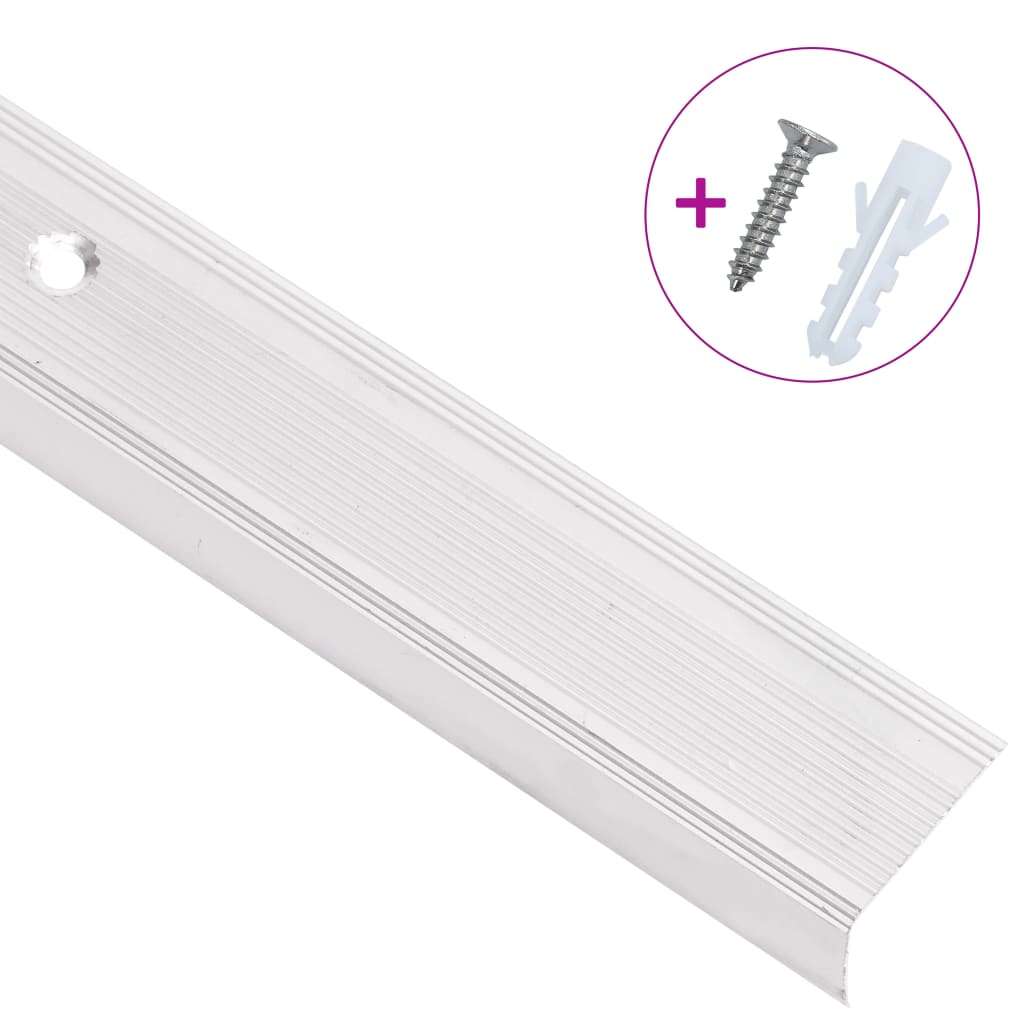 Profili a L per Gradini 30 pz in Alluminio 67 cm Argento